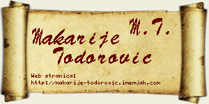 Makarije Todorović vizit kartica